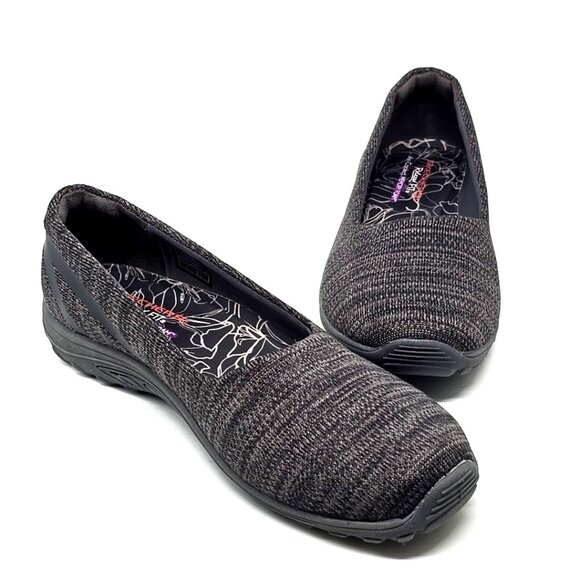 Skechers Reggae Fest Dread Knit Gray Black Slip on Relaxed Fit Flats Women's 11 - Picture 2 of 12